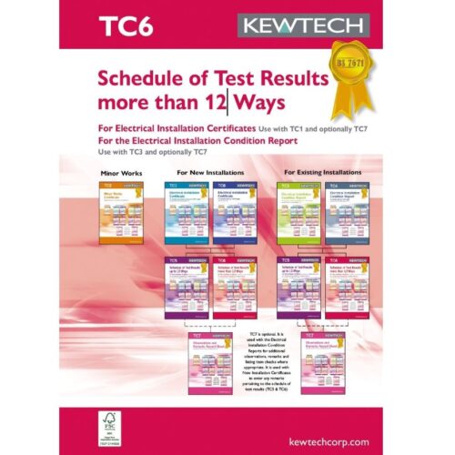 Kewtech TC6 Schedule Of Test Results more than 12 ways