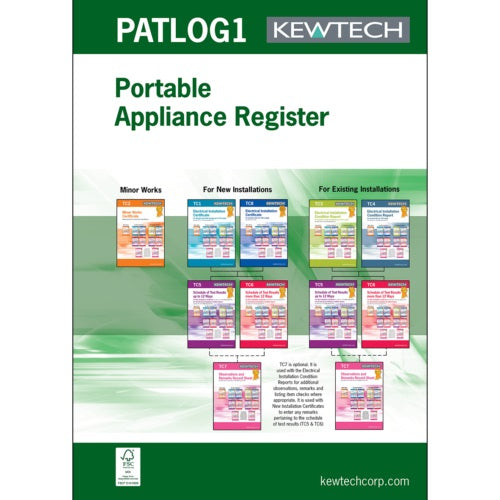 Kewtech PATLOG1 PAT Testing Logbook