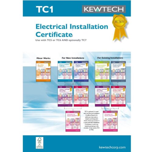 Kewtech TC1 - Electrical Installation Certificate Pad