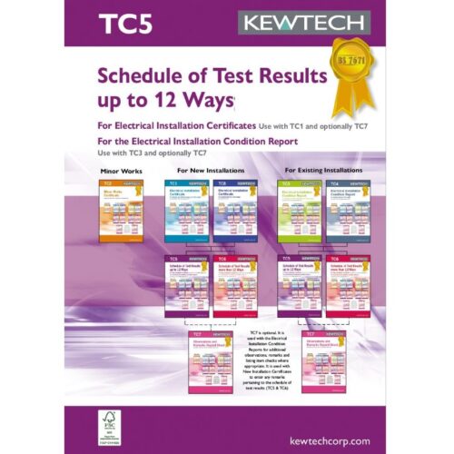 Kewtech TC5 - Schedule Of Test Results up to 12 Ways